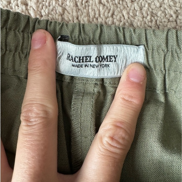 Rachel Comey- Olive Green Waxed Linsley Long Length Drawstring Shorts - Picture 4 of 10